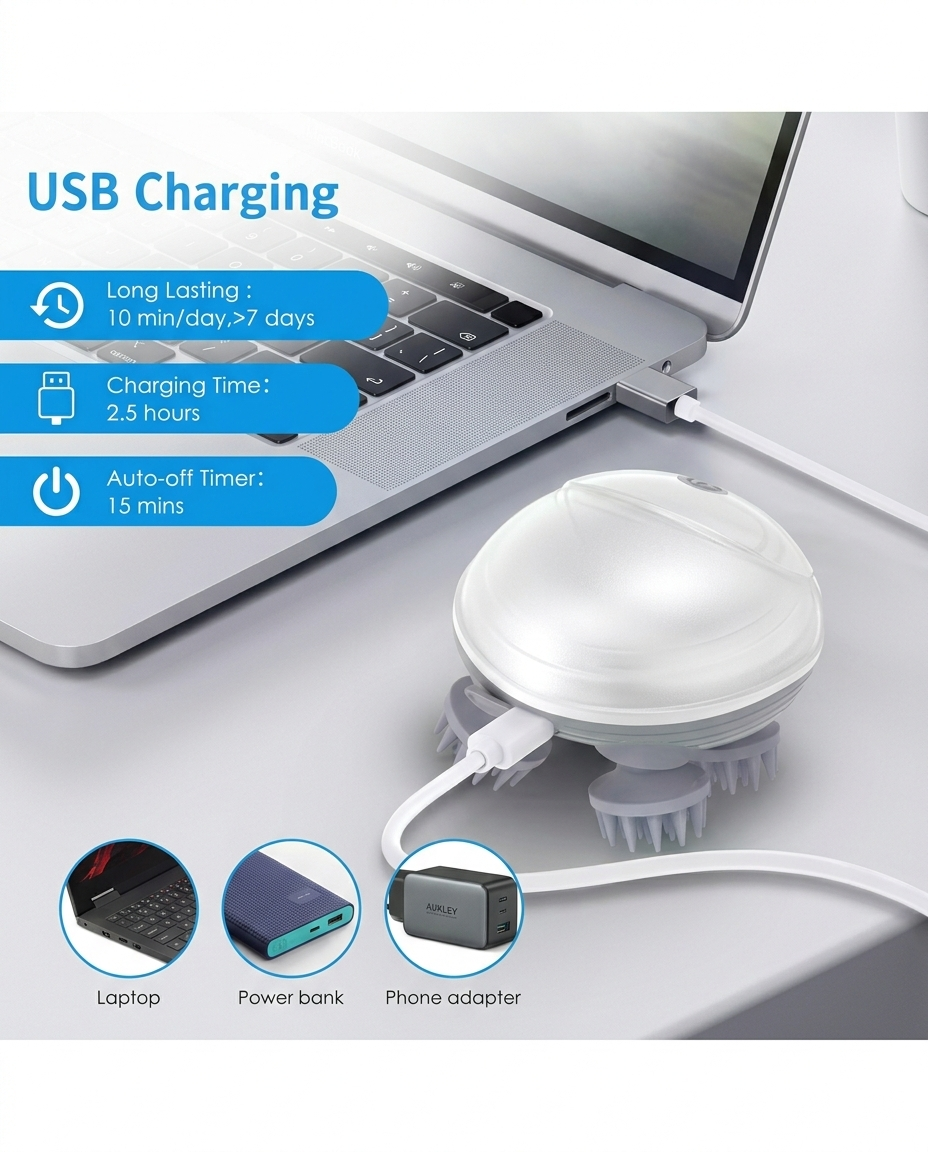 Relaxing Scalp Massager โ Electric Head Massage Device