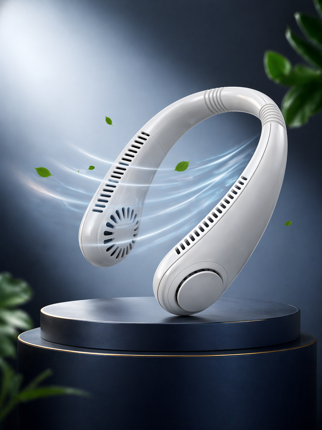Leafless Hanging Neck Fan – Rechargeable Hands-Free Cooling Fan with 3 Speed Control
