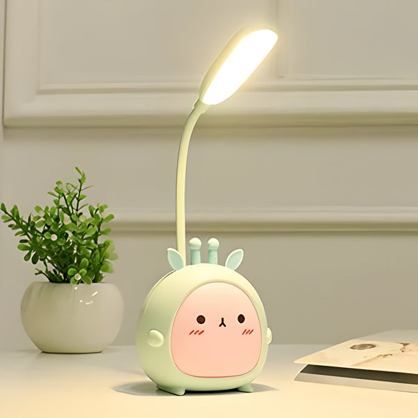 Rechargeable LED Desk Lamp - Eye Protection Warm Light USB Study Table Lamp (Cute Cartoon Design)